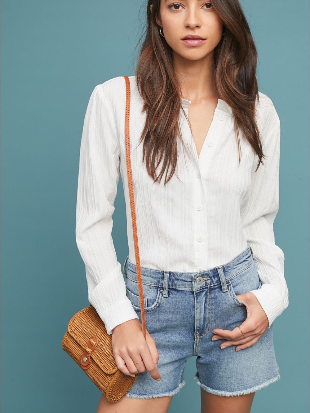 Pilcro and the Letterpress Anthropologie Denim Distressed Short